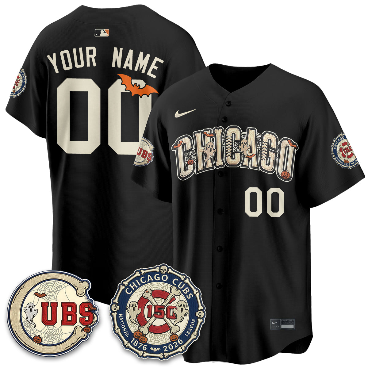 Chicago Cubs Halloween 2026 Vapor Limited Custom Jersey - Stitched