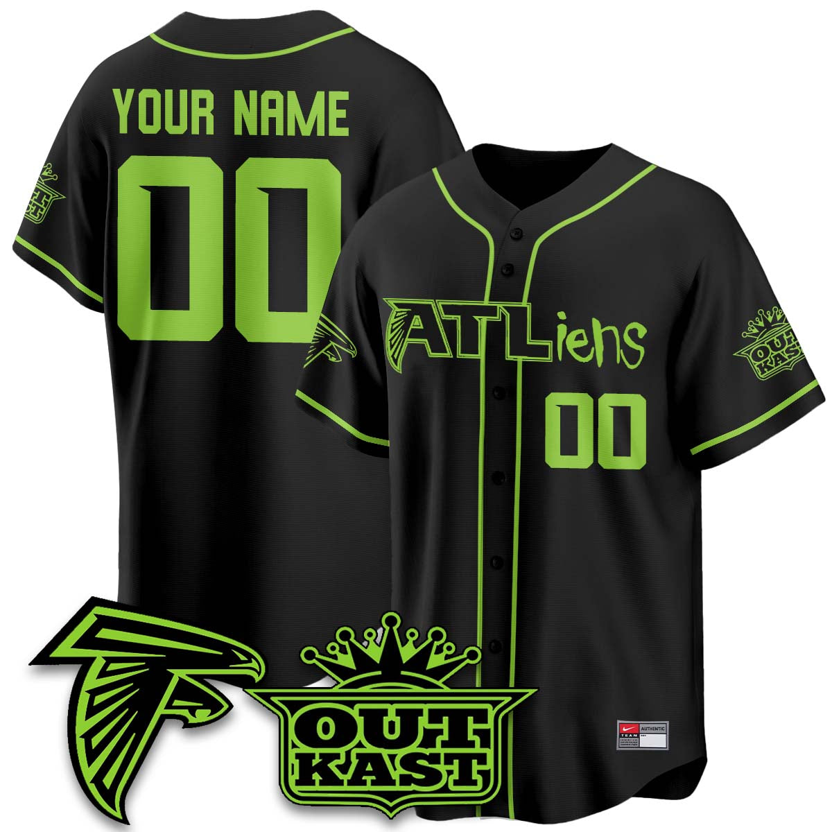 ATL 30th Anniversary ATLiens Baseball Custom Vapor Jersey - Stitched
