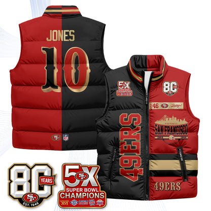 SF Faithful to The Bay Puffer Vest - Printed