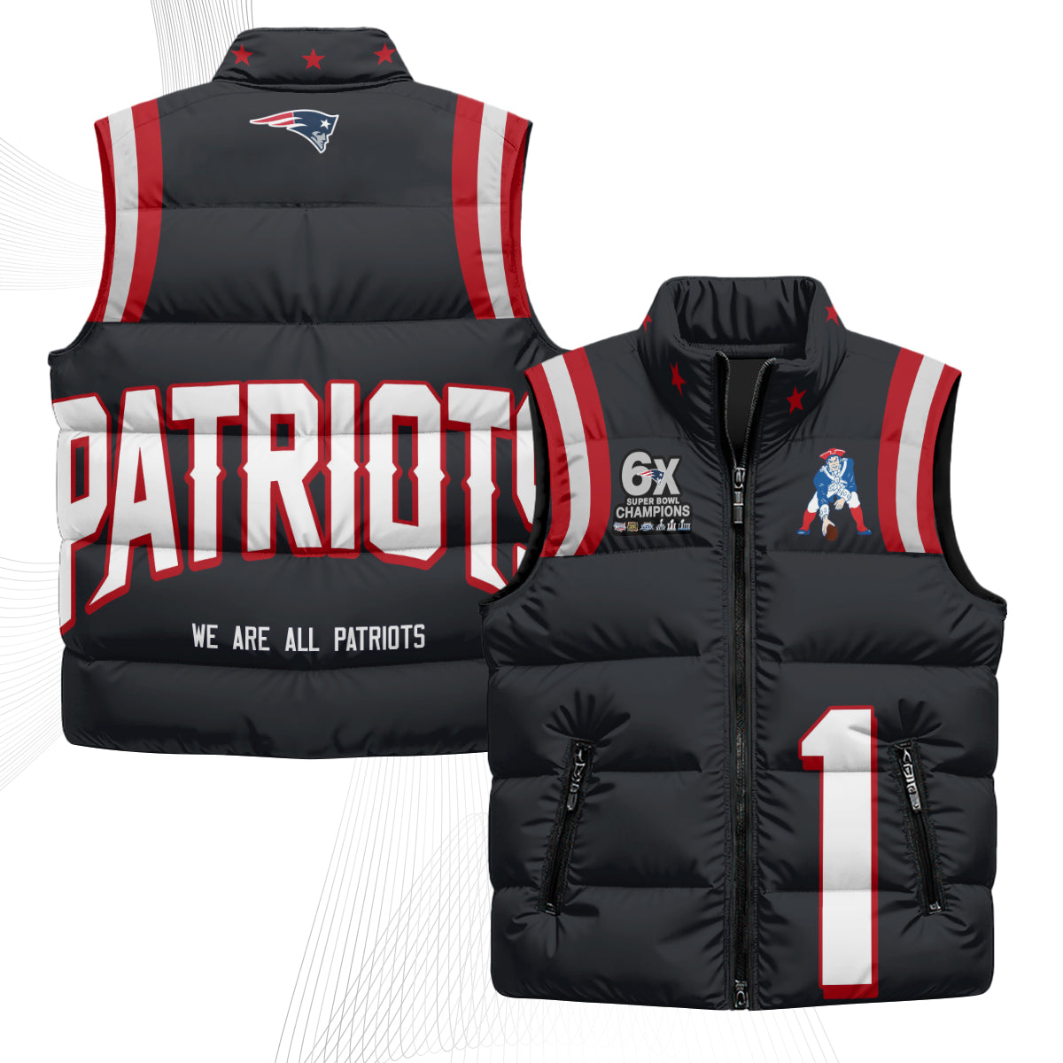 NE Rivalries Puffer Vest - Printed