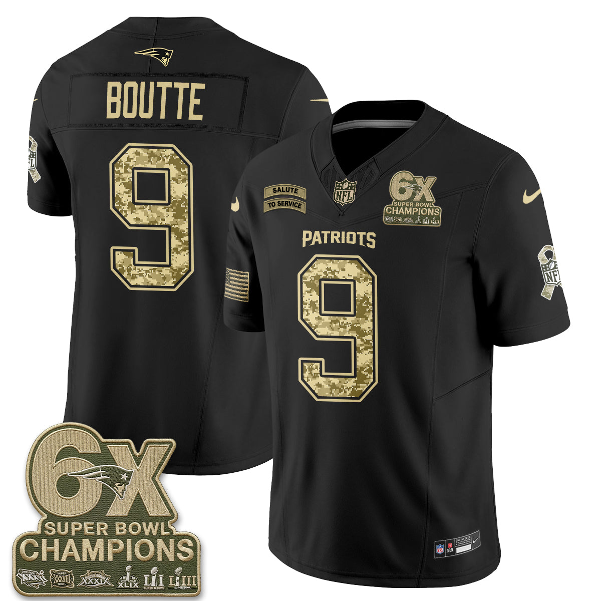 New England Patriots 2026 Salute to Service Vapor Jersey V2- Stitched