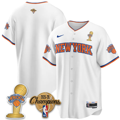 NYK 2026 NBA Champions Vapor Black Gold Jersey - Stitched