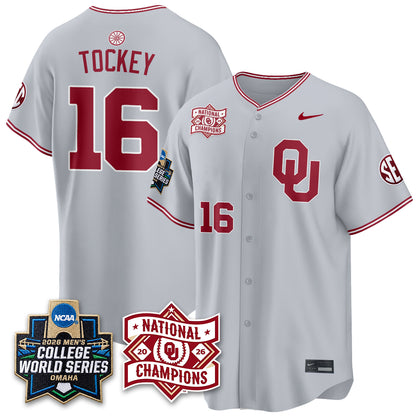 Oklahoma Sooners 2026 NCAA Baseball Men's College World Series Champions Vapor Jersey - Stitched