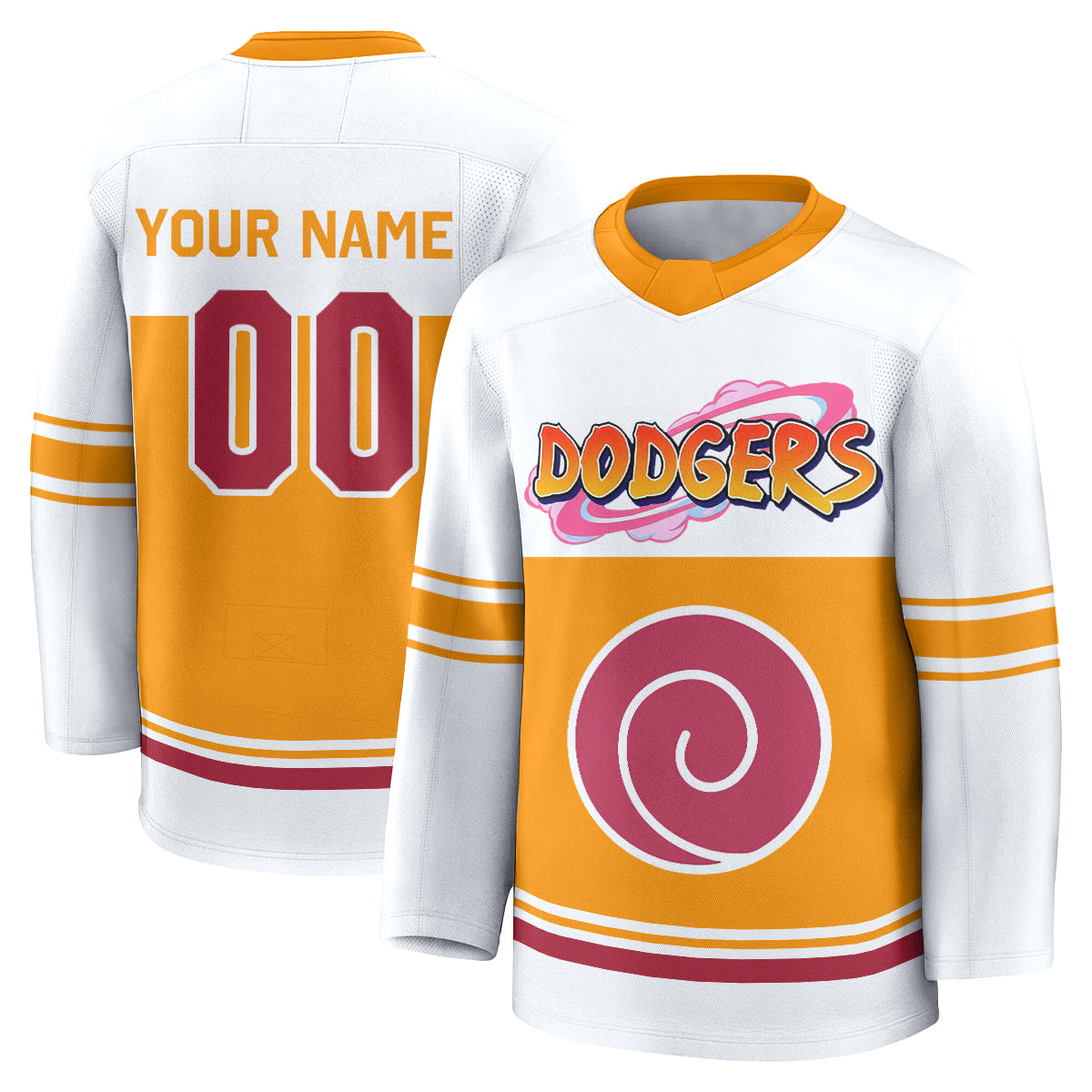 Los Angeles Dodgers Naruto Edition Vapor Custom Hockey Jersey - Stitched