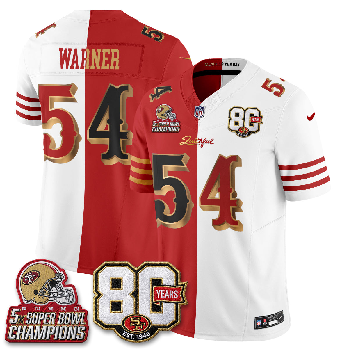 SF Rivalries Split Edition Vapor Jersey - Stitched