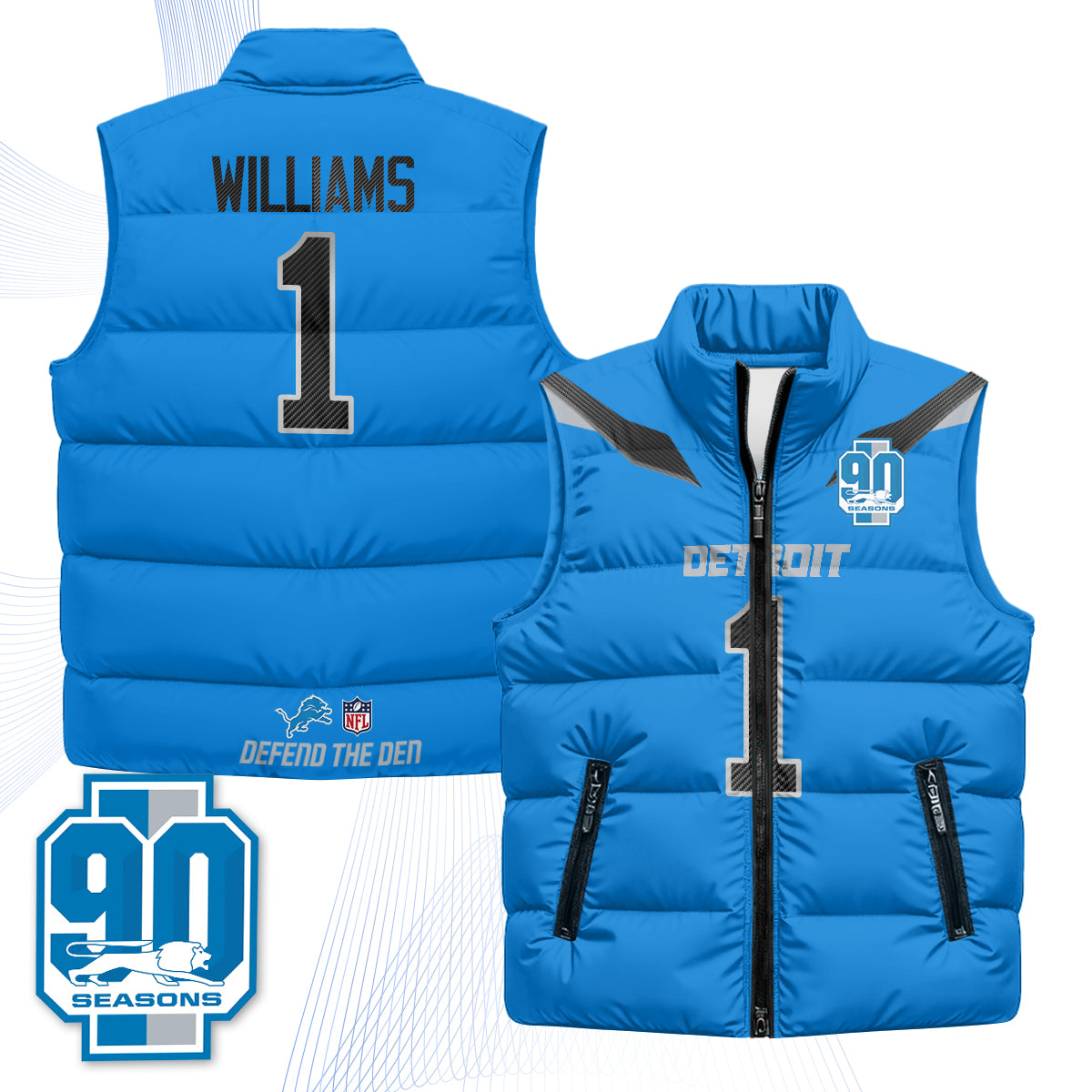 DET Xmas 2026 Rivalries Puffer Vest - Printed