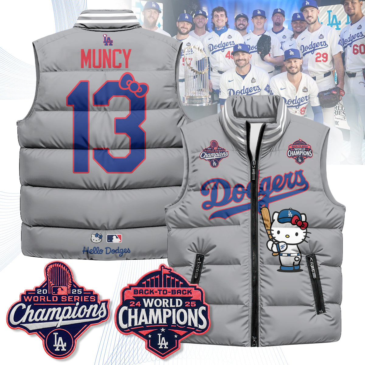 Los Angeles Dodgers Meow KT Edition Unisex Puffer Vest - Printed
