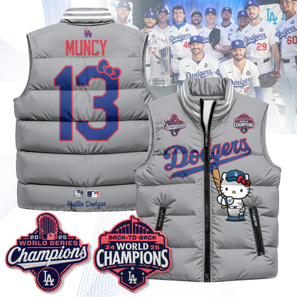 Los Angeles Dodgers Meow KT Edition Unisex Puffer Vest - Printed