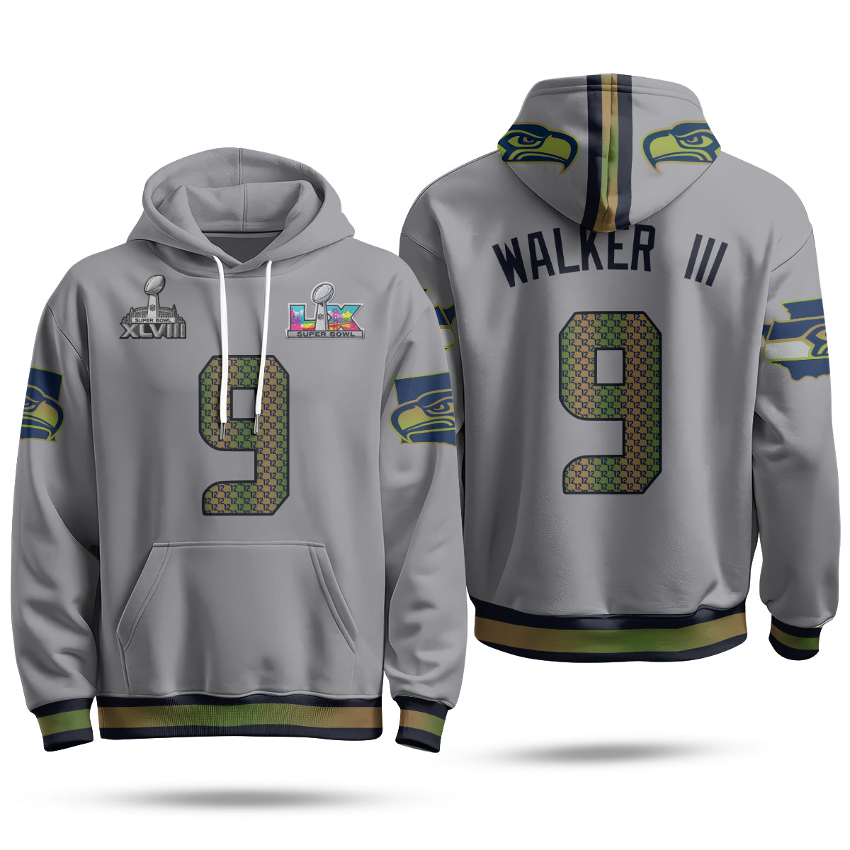 Seattle Seahawks S.Bowl Champs Hoodie - Stitched
