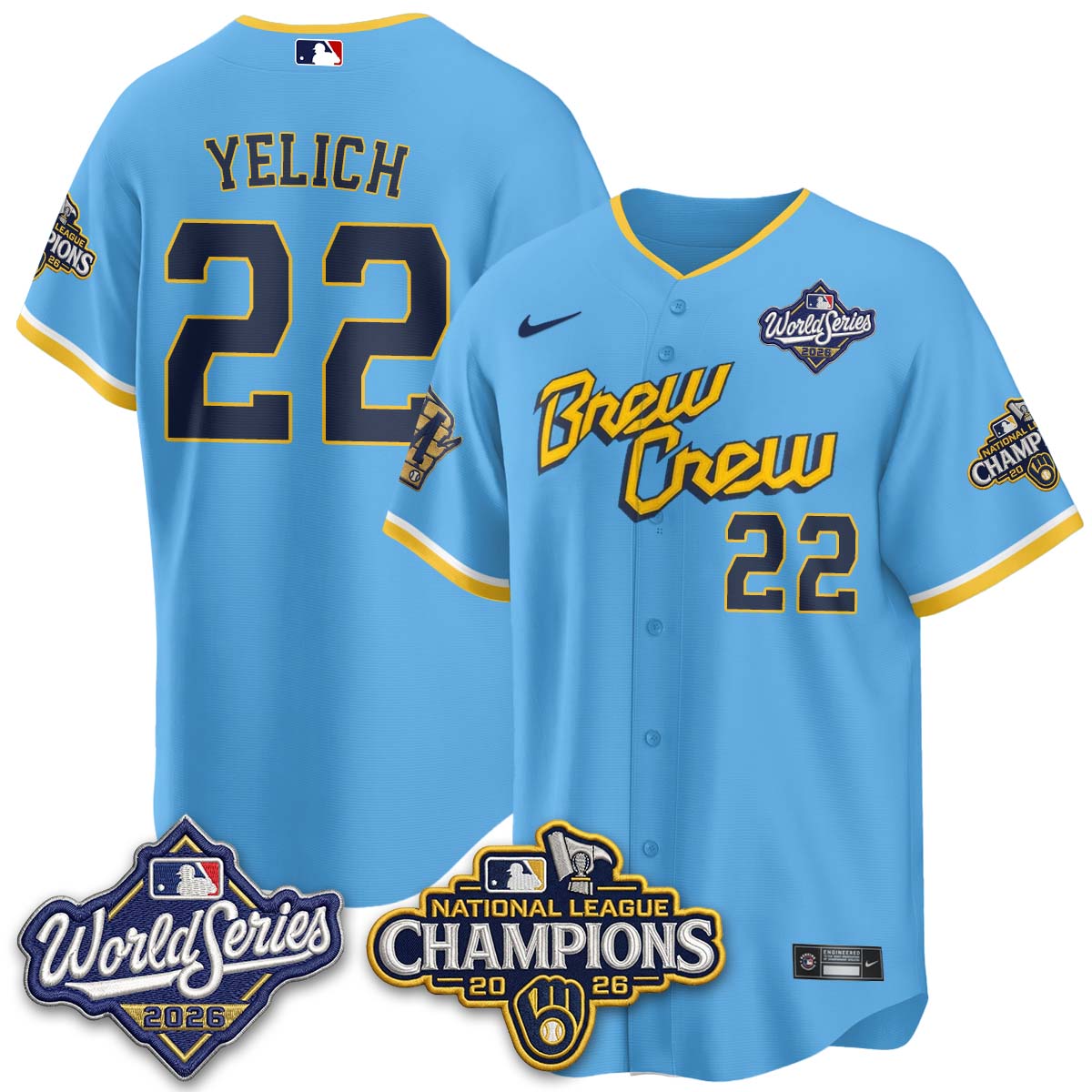 MIL W.S 26 & 2026 NL Champions Navy Jersey - Stitched