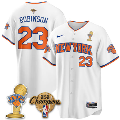 NYK 2026 NBA Champions Vapor Black Gold Jersey - Stitched