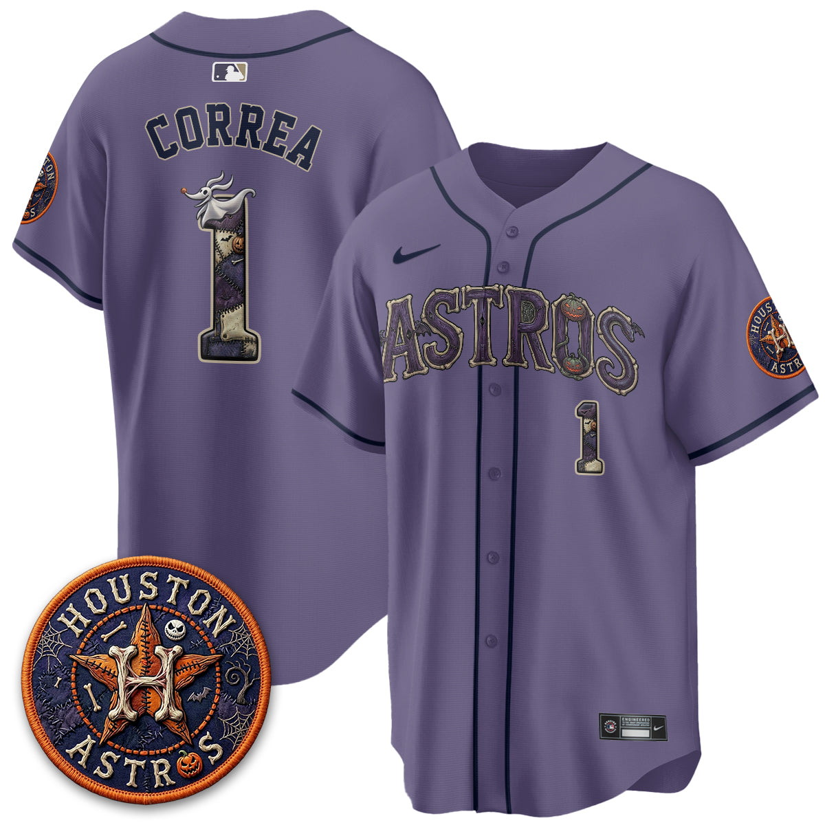 Houston Astros Nightmare Vapor Limited Jersey - Stitched