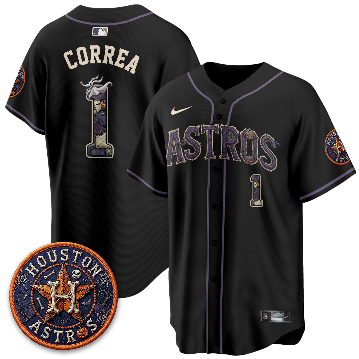 Houston Astros Nightmare Vapor Limited Jersey - Stitched