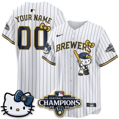 Milwaukee Brewers NL Central Champs x Meow KT Vapor Custom Jersey - Stitched