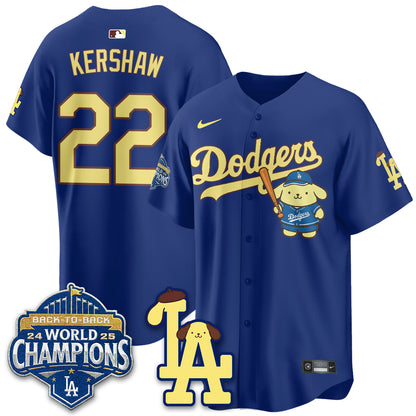 Los Angeles Dodgers Pompompurin Edition Vapor Jersey - Stitched