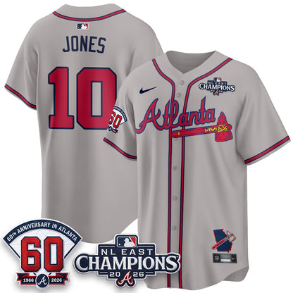 Atlanta Braves 2026 NL East Champs Vapor Jersey - Stitched
