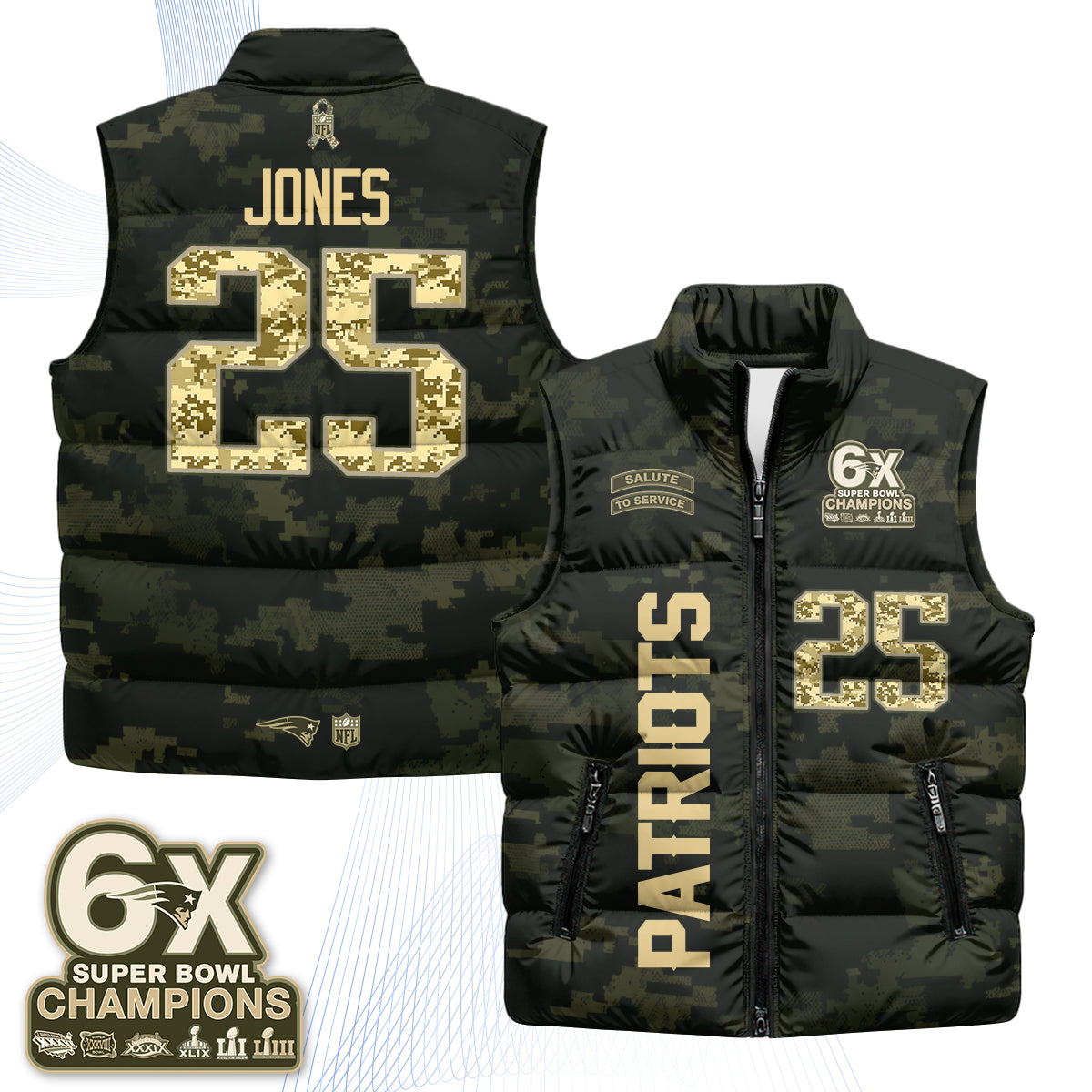 NE 2026 Salute to Service Puffer Vest - Printed