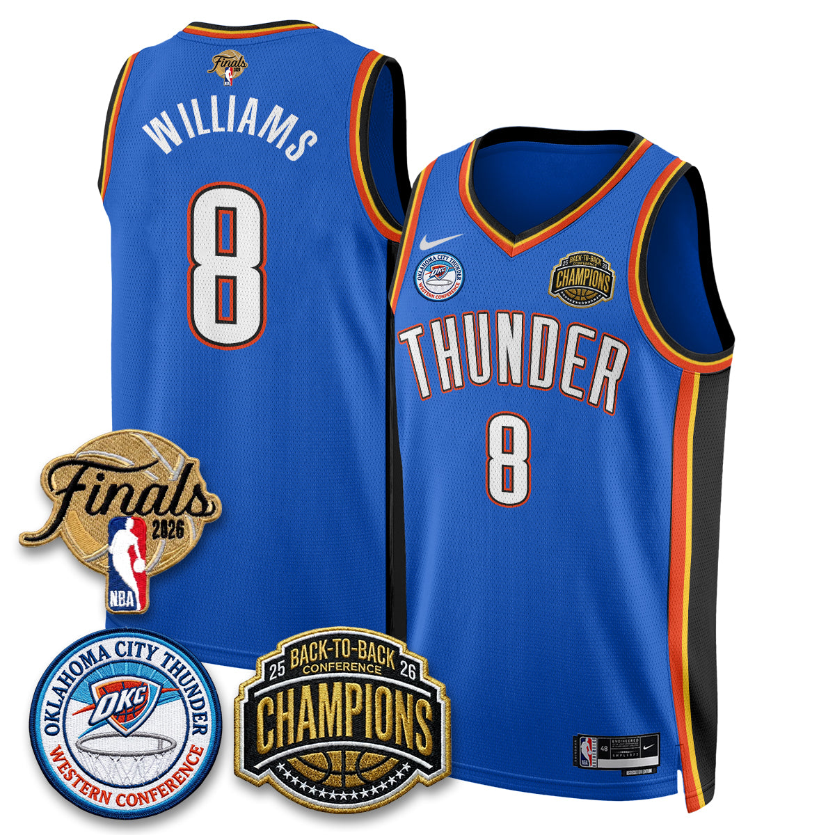 OKC 2026 NBA Western Conference Champions Vapor Jersey - Stitched