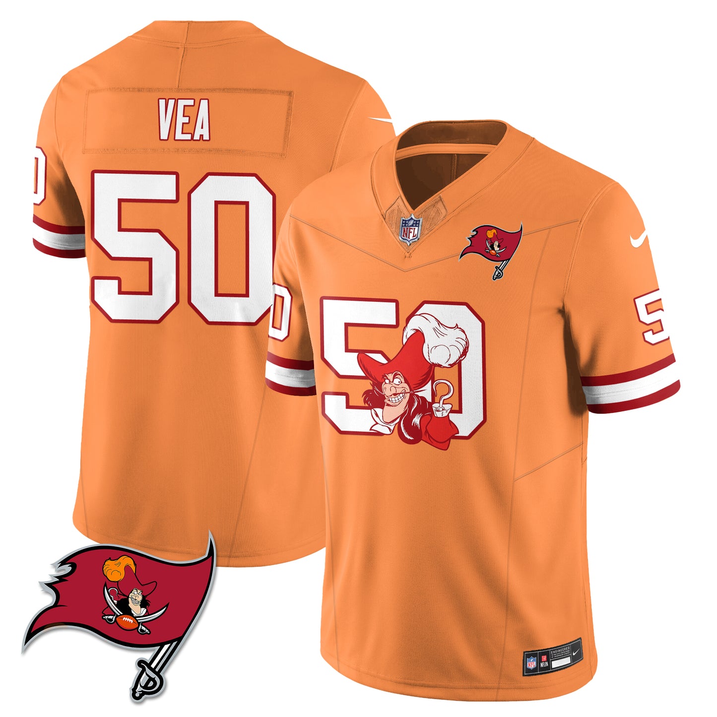Tampa Bay Buccaneers x Red Coat Captain Edition Vapor Jersey - Stitched