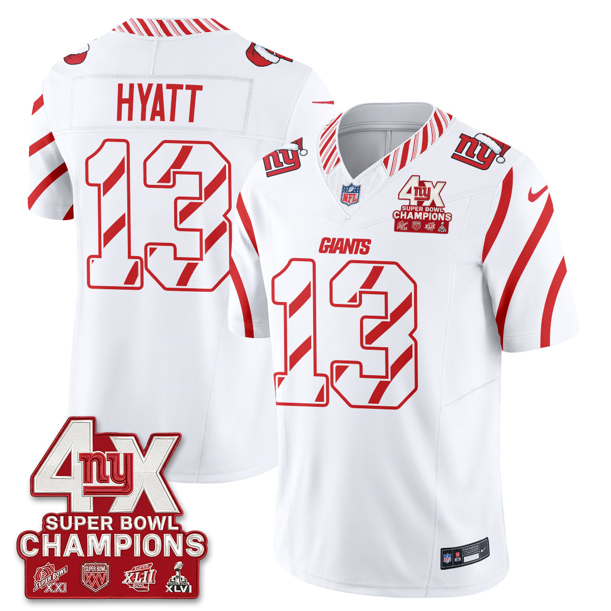 NYG  Xmas Edition Vapor Jersey - Stitched
