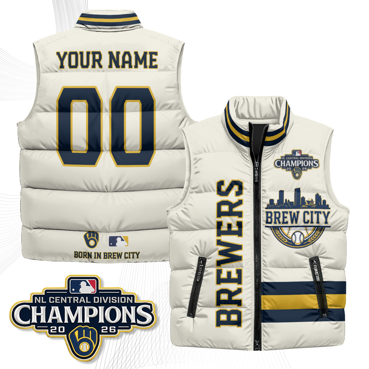 MIL "Brew City" Custom Puffer Vest - Printed V3