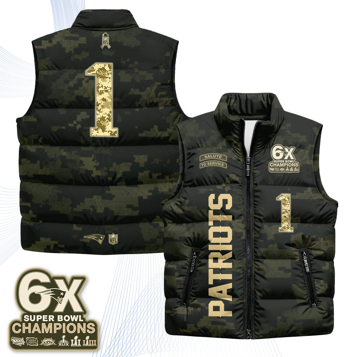 NE 2026 Salute to Service Puffer Vest - Printed