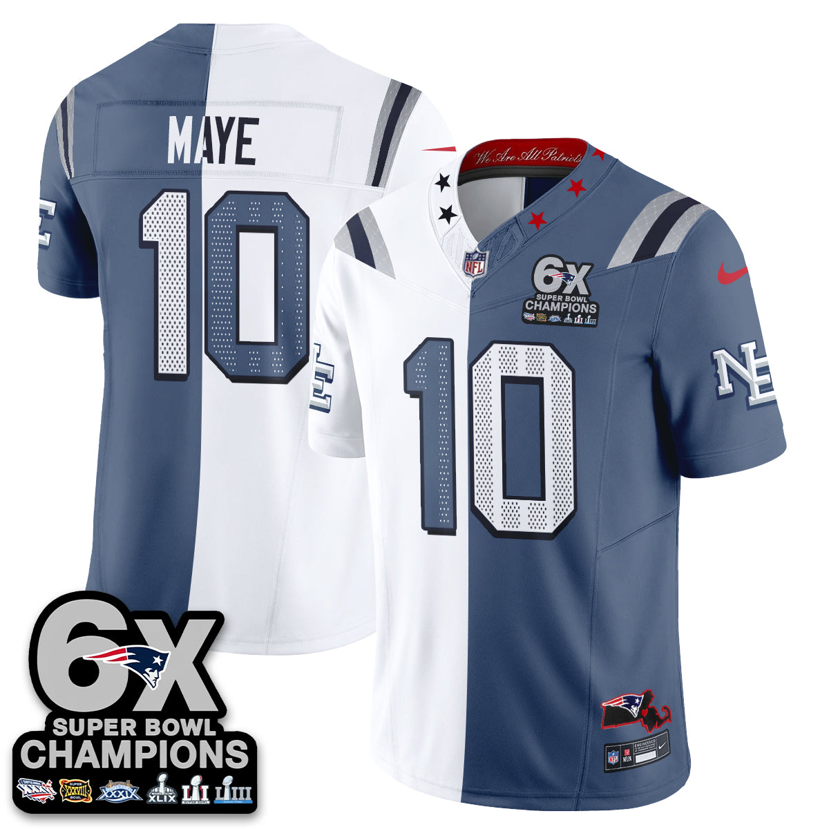 New England Patriots Rivalries Split Edition Vapor Jersey - Stitched