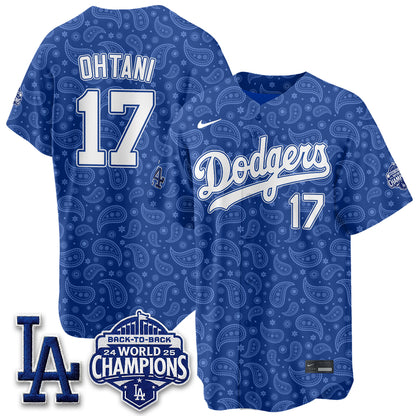 Los Angeles Dodgers Paisley Vapor Jersey - Stitched