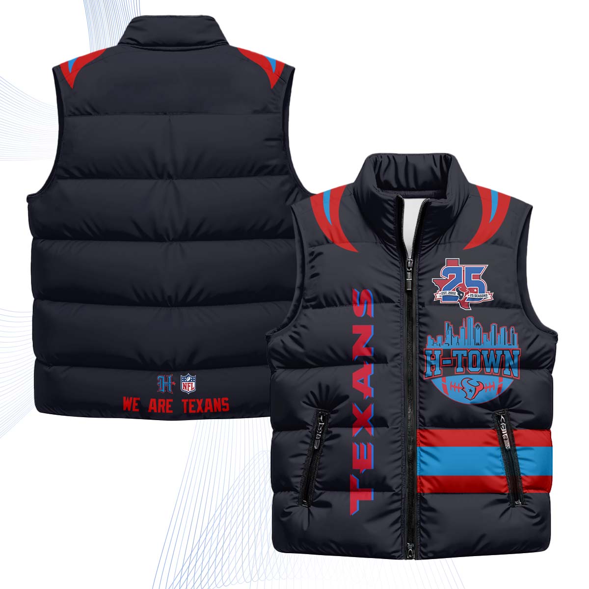 HOU "H-Town" Puffer Vest - Printed