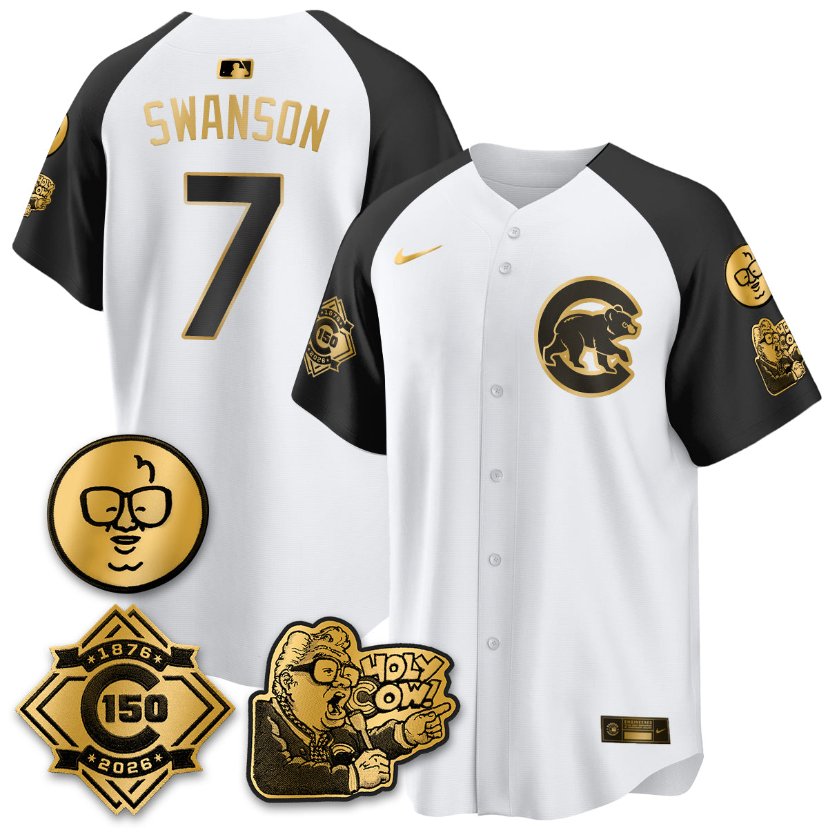 CHC 150th Anniversary Harry Caray Holy Cow Vapor Premier Limited Jersey - All Stitched V3