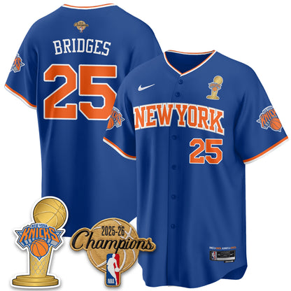 NYK 2026 NBA Champions Vapor Black Gold Jersey - Stitched