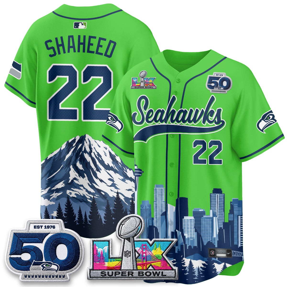 Seattle Seahawks City Edition Vapor Baseball Jersey - Stitch