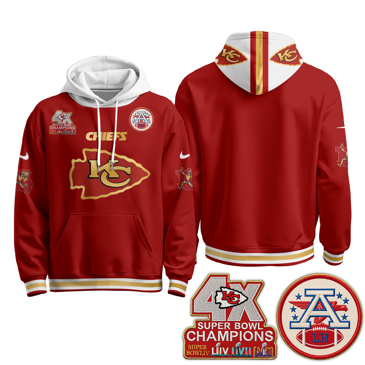 KC 4X Champs Gold Edition Hoodie - Stitched