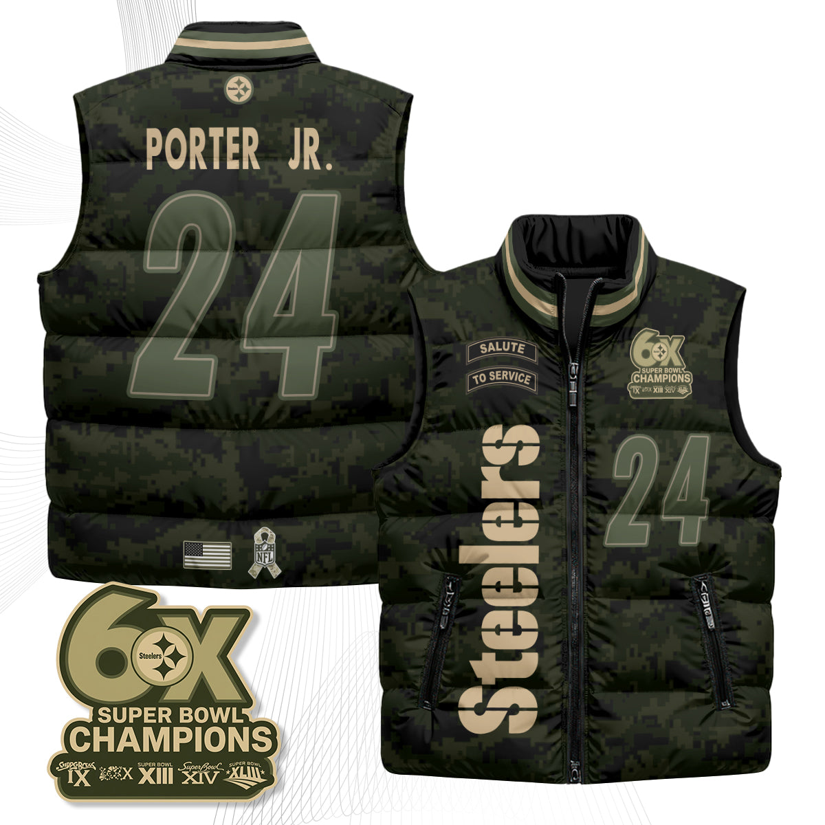 PIT 2026 Salute to Service Puffer Vest - Printed