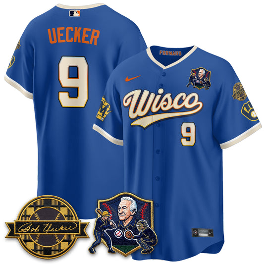 MIL Bob Uecker - 54 SSs for Brewers' Vapor Limited City Connect Jersey - Stitched