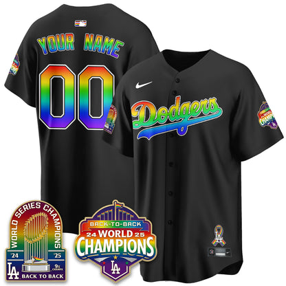 Los Angeles Dodgers Happy Pride Month Vapor Custom Jersey - Stitched