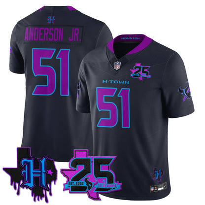 HOU 25th Seasons in 2026 DJ Screw Vapor Limited Jersey - All Stitched