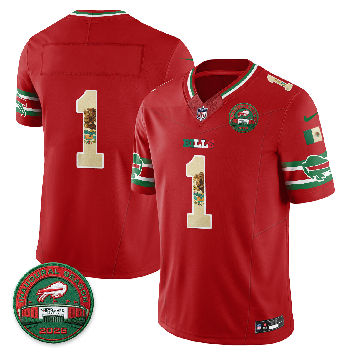 Buffalo Bills Mexico Edition Vapor Jersey - Stitched