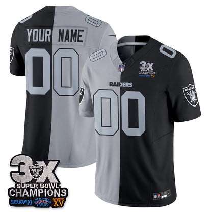 Las Vegas Raiders Split Edition Vapor Custom Jersey - Stitched