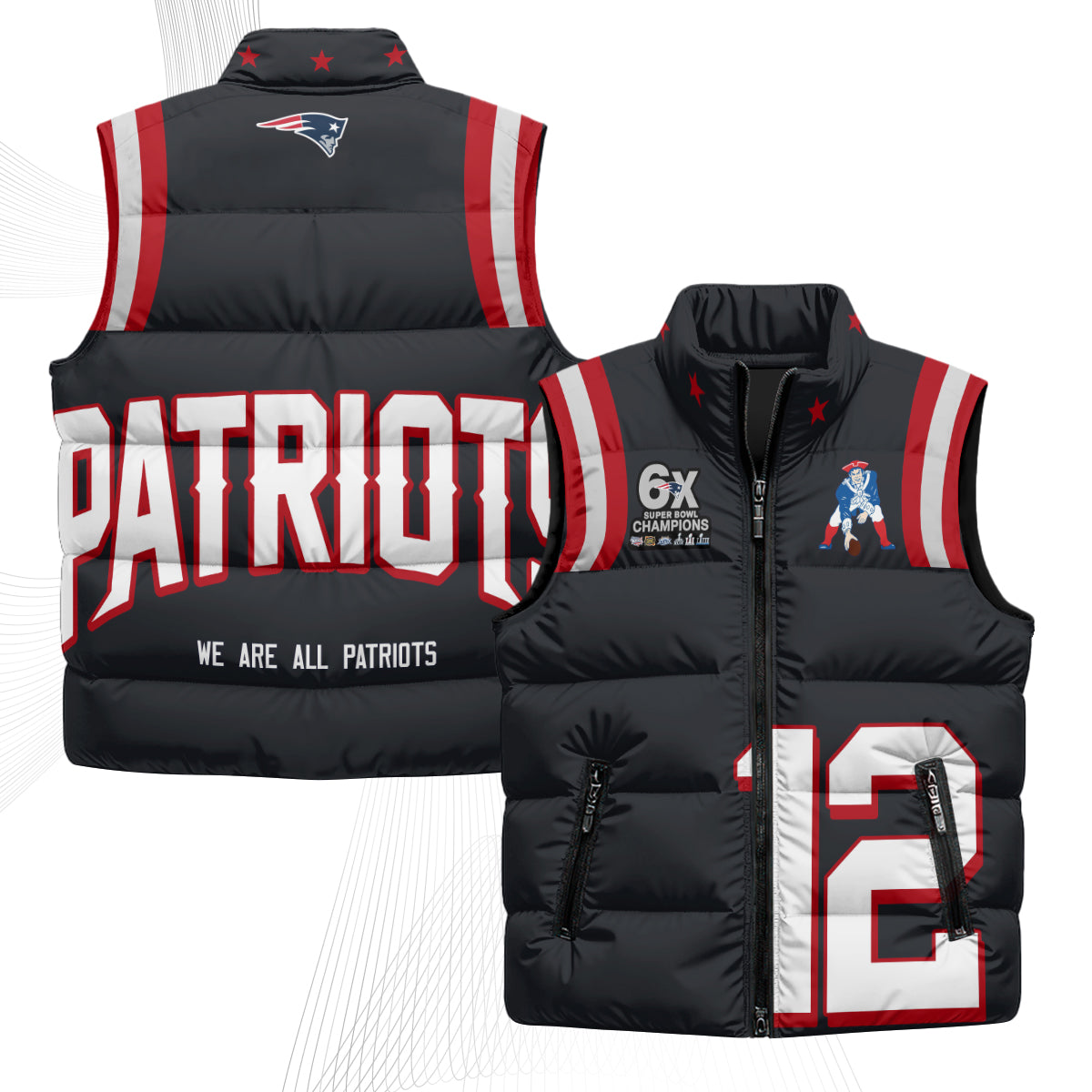 NE Rivalries Puffer Vest - Printed