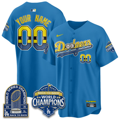 Los Angeles Dodgers x Yellow Capsules Vapor Custom Jersey - Stitched