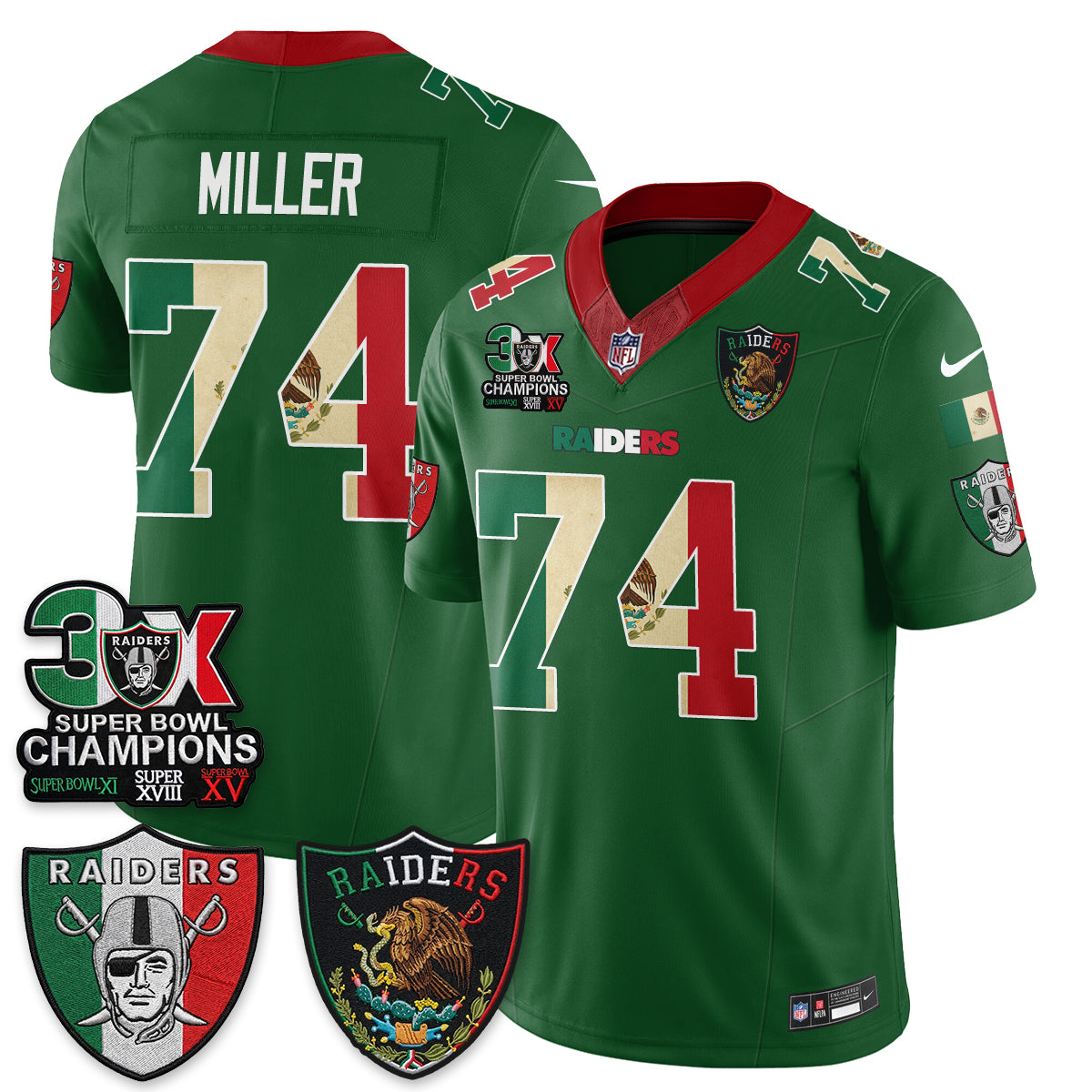 LVR 3X Champs Mexico Edition Vapor Jersey - Stitched