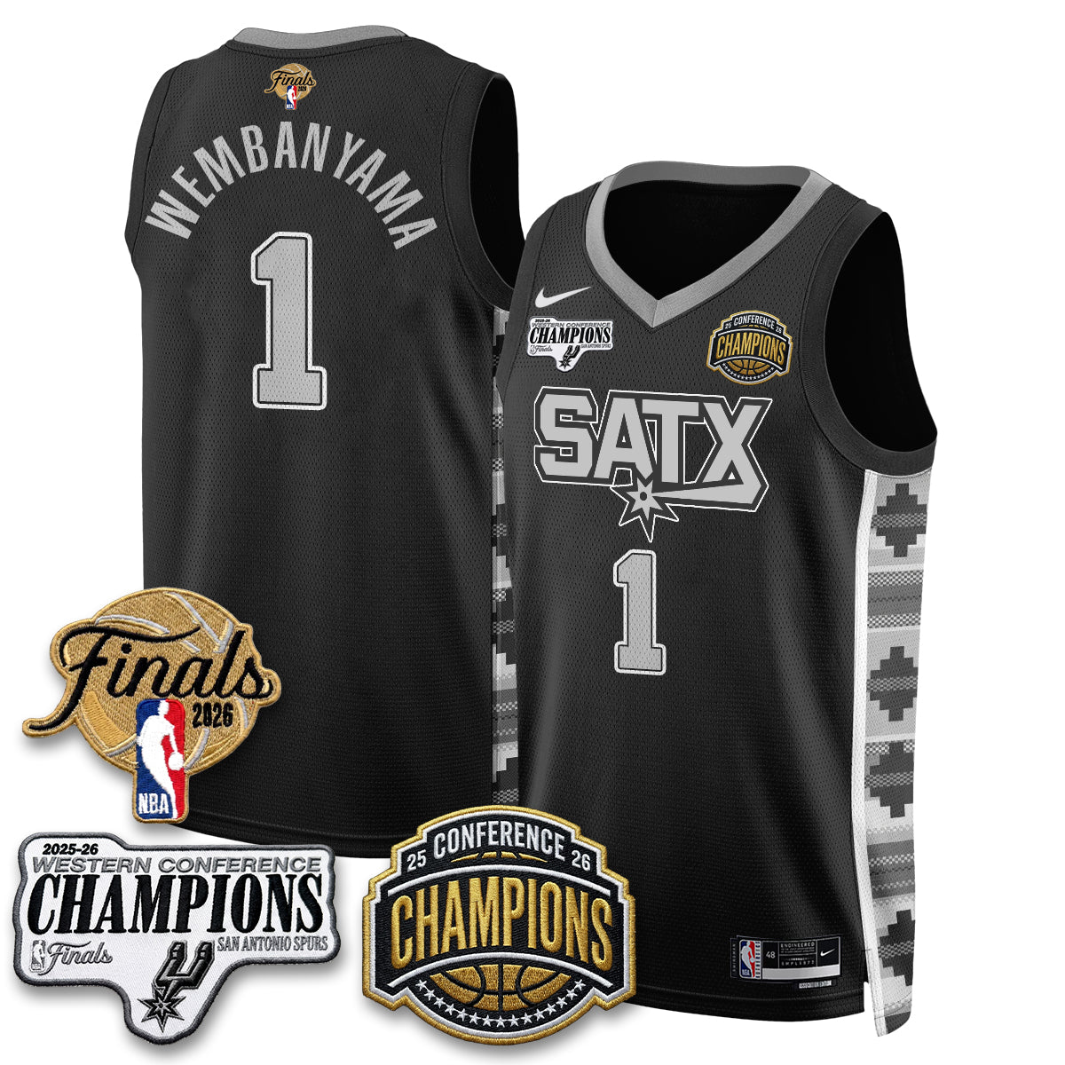 SAS 2026 NBA Western Conference Champions Vapor Jersey V3 - Stitched