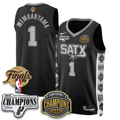SAS 2026 NBA Western Conference Champions Vapor Jersey V3 - Stitched