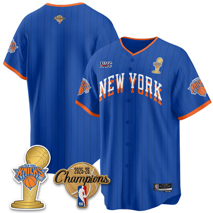 NYK 2026 NBA Champions Vapor Black Gold Jersey - Stitched