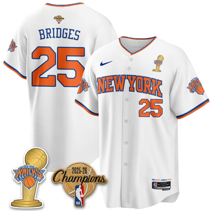 NYK 2026 NBA Champions Vapor Black Gold Jersey - Stitched