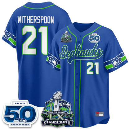 Seattle Seahawks SB LX Champs Vapor Baseball Jersey - Stitch