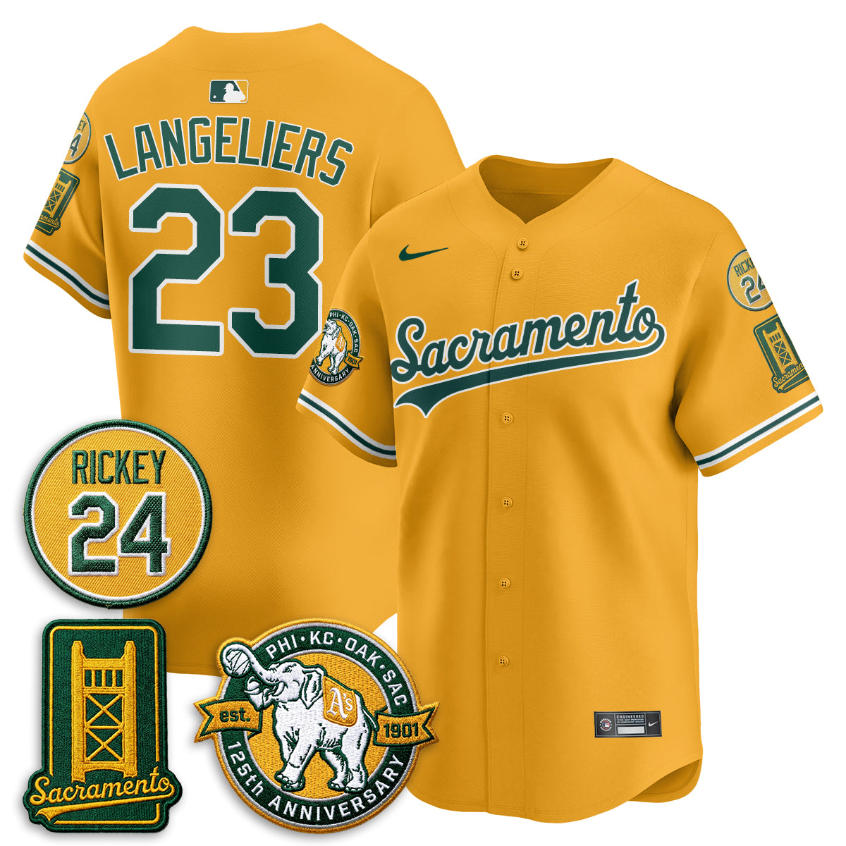 OAK 2026 Alternate Sacramento - Celebrating 125 Years -  Limited Vapor Green Jersey - All Stitched