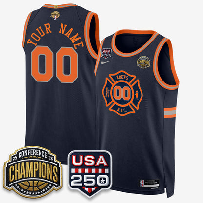 New York Knicks 2026 NBA Eastern Conference Champions City Edition Custom Jersey V2- Stitched