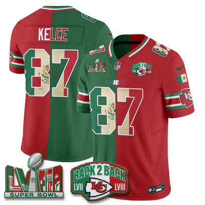 Kansas City Chiefs Mexico Split Edition Vapor Jersey - Stitched
